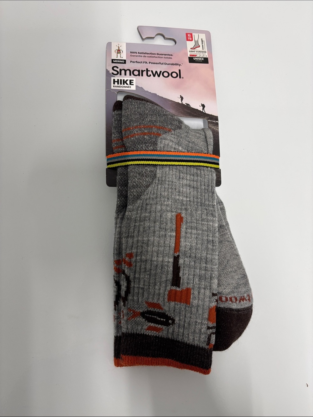 Smartwool Men’s Hike Crew socks light gray size XL NWt